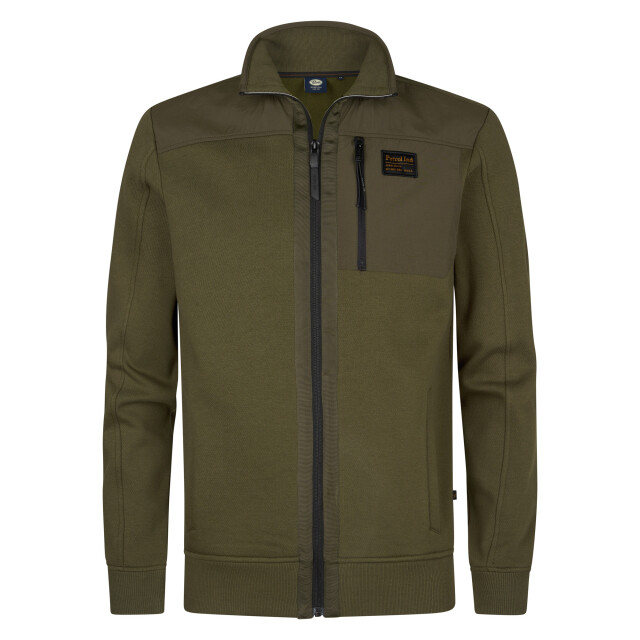 Petrol Industries men sweater collar zip m-3050-swc323 6088 army green 05791.340.0011 large