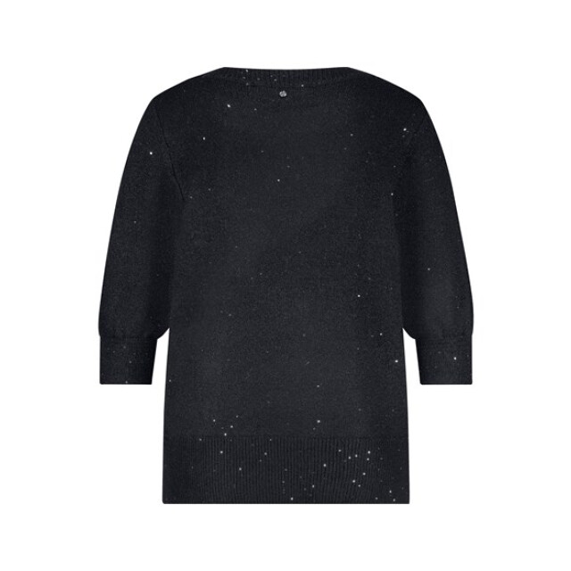 Tramontana short sleeve sequin jumper o02-17-601 009001 black melange 06712.990.0101 large