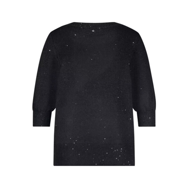 Tramontana short sleeve sequin jumper o02-17-601 009001 black melange 06712.990.0101 large