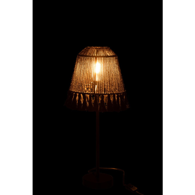 J-Line Tafellamp mila jute zwart 30965 large