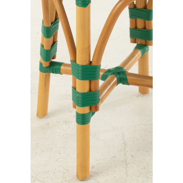 J-Line Stool rattan dark green/white small 51111 large