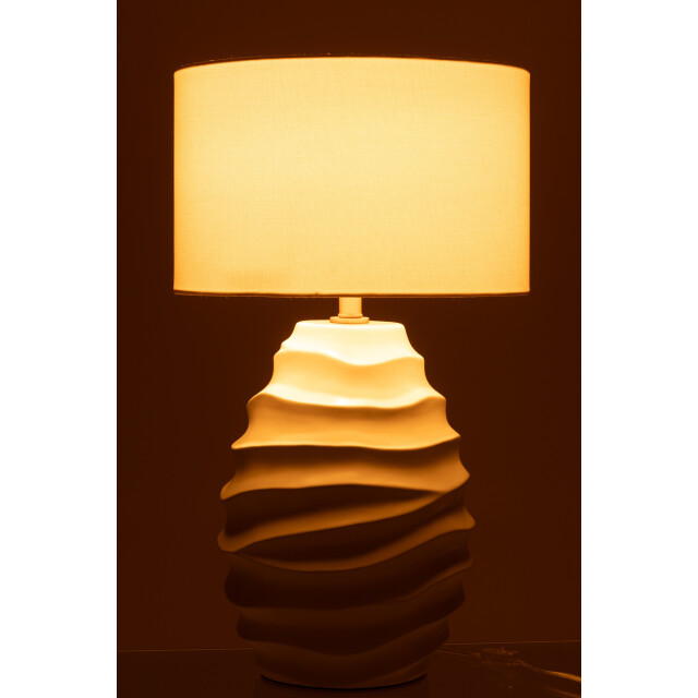 J-Line Table lamp waving ceramic white 53863 large