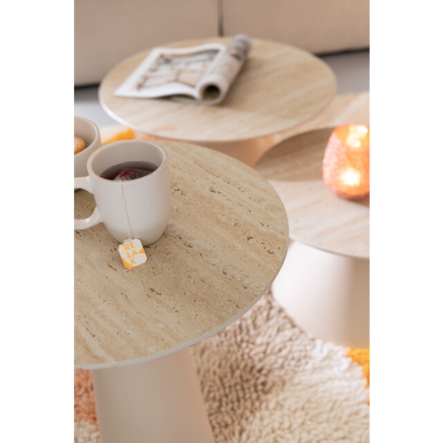 J-Line Side table column cone iron ecru/beige 55842 large