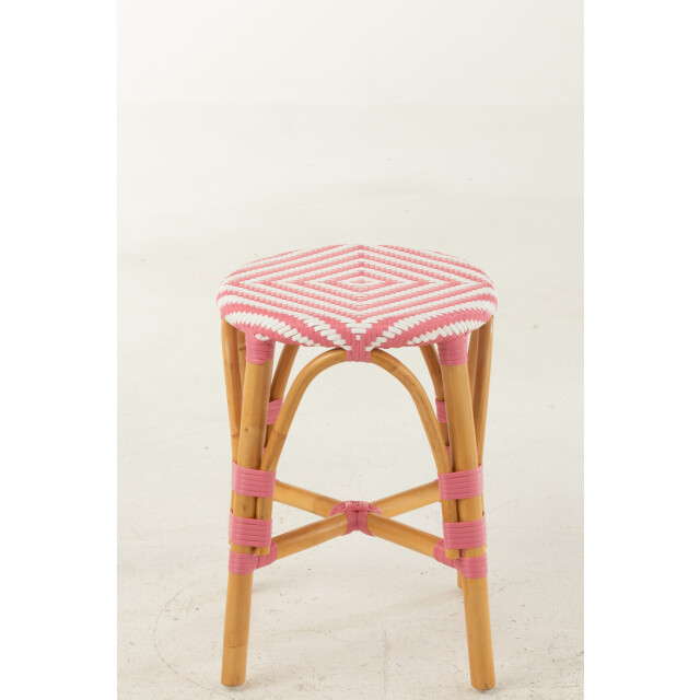 J-Line Stool rattan pink/white small 51115 large