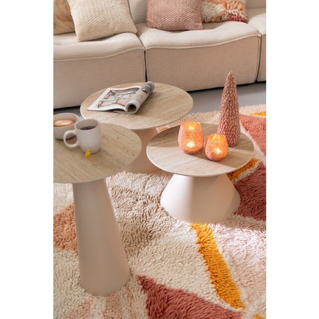J-Line Side table column cone iron ecru/beige 55842 large