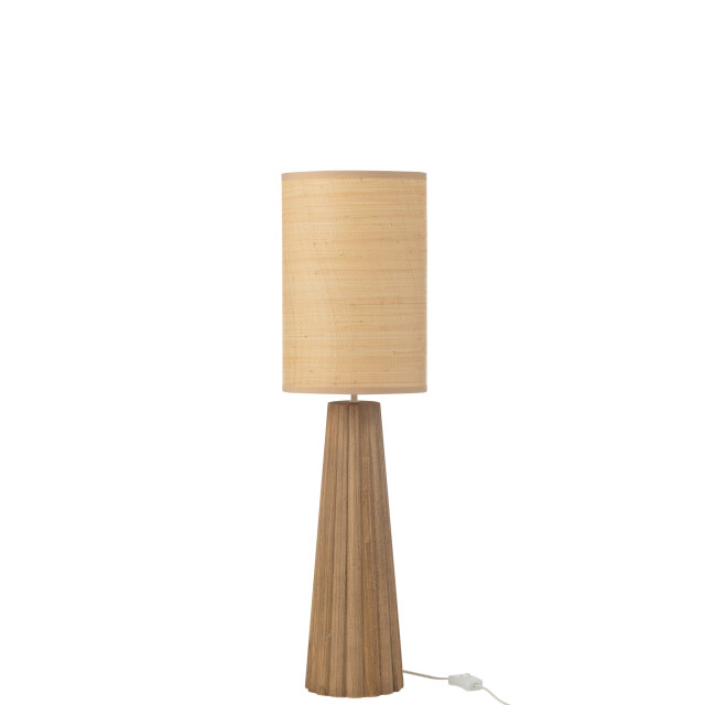 J-Line Table lamp umbrella ailanthus wood natural small 49428 large
