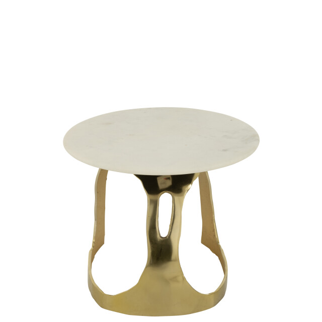 J-Line Side table aluminium/stone gold colored/white small 55947 large