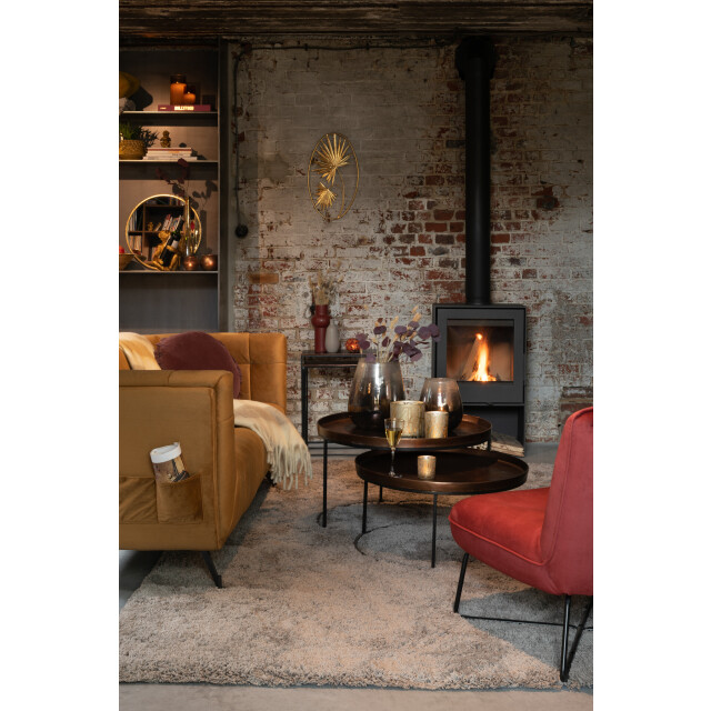 J-Line Set of 3 side tables round aluminium rust 7592 large