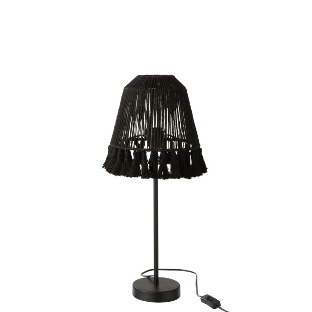 J-Line Tafellamp mila jute zwart 30965 large