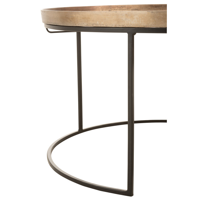 J-Line Set of 3 side tables round aluminium rust 7592 large