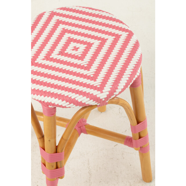 J-Line Stool rattan pink/white small 51115 large