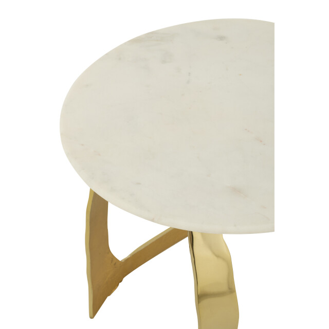 J-Line Side table aluminium/stone gold colored/white small 55947 large