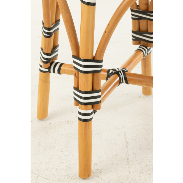 J-Line Stool rattan black/white small 51103 large