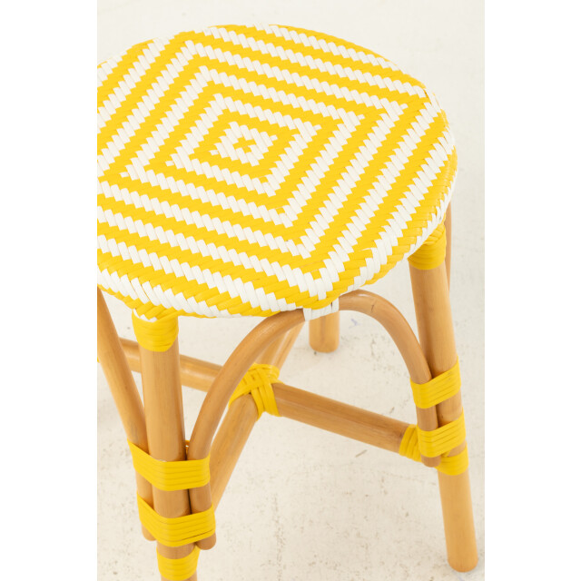 J-Line Stool rattan yellow/white small 51119 large