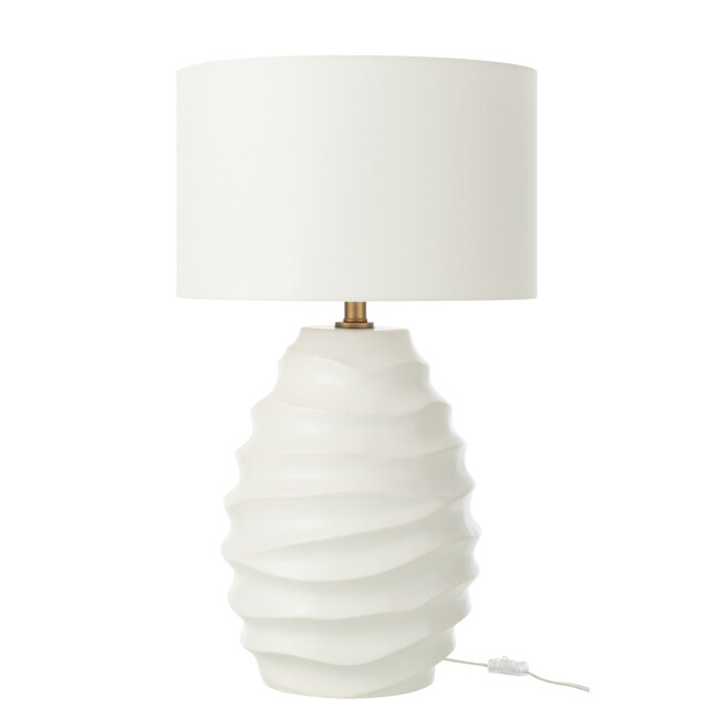 J-Line Table lamp waving ceramic white 53863 large