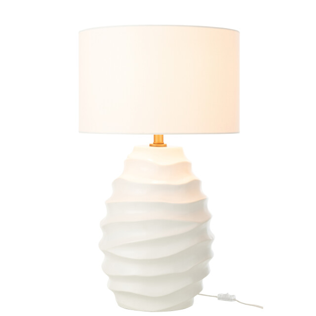 J-Line Table lamp waving ceramic white 53863 large
