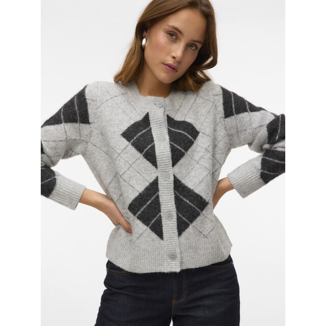 Vero Moda vmdae ls o-neck cardigan 10334877 light grey melange 06741.910.0029 large