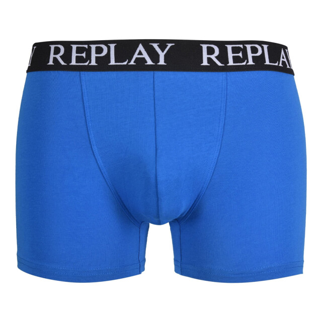 Replay Boxershorts met herenlogo (3-pack) UTLT1066_blackgreymelangeturquoise large