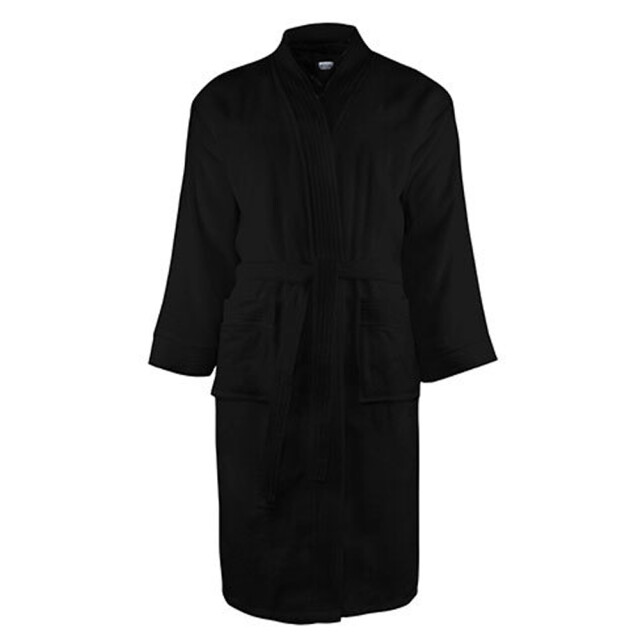 The One Towelling Klassieke badjas voor volwassenen UTLT4043_black large