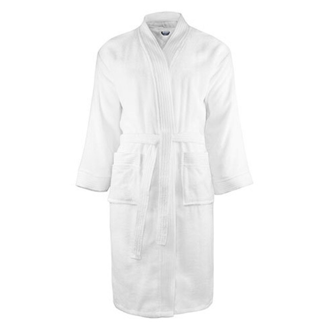 The One Towelling Klassieke badjas voor volwassenen UTLT4043_white large