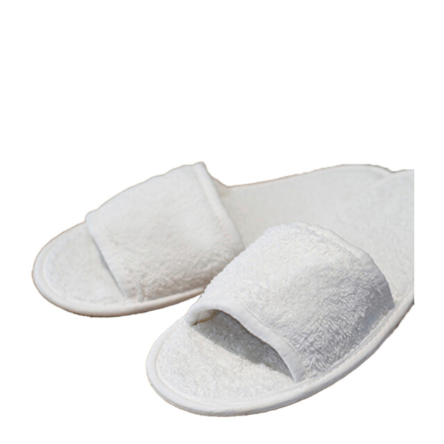 Towel City Klassieke badstof pantoffels voor volwassenen met open teen UTLT4337_white large