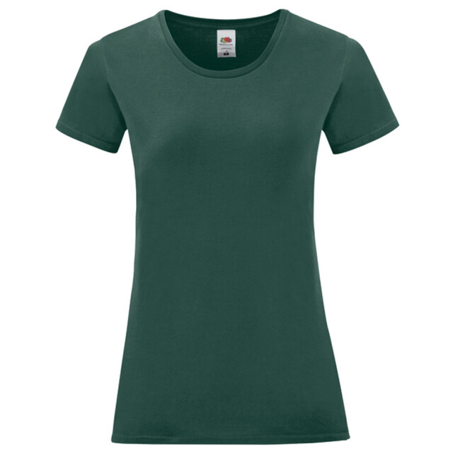 Fruit of the Loom Dames iconic combed cotton t-shirt UTLT5720_forestgreen large
