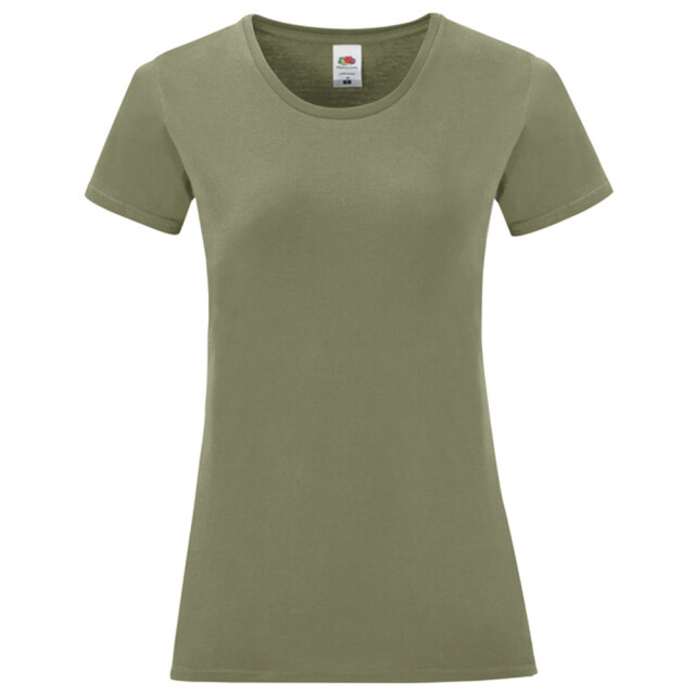 Fruit of the Loom Dames iconic combed cotton t-shirt UTLT5720_classicolive large