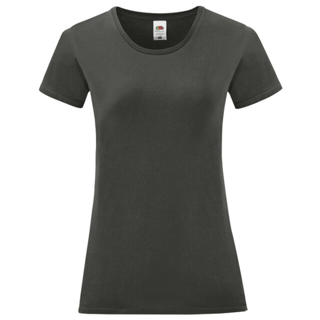 Fruit of the Loom Dames iconic combed cotton t-shirt UTLT5720_lightgraphitesolid large