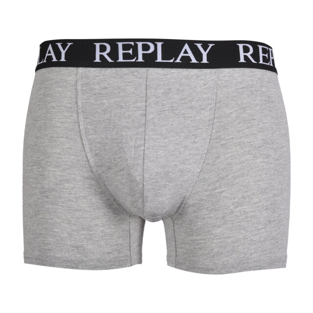Replay Boxershorts met herenlogo (3-pack) UTLT1066_blackgreymelangered large