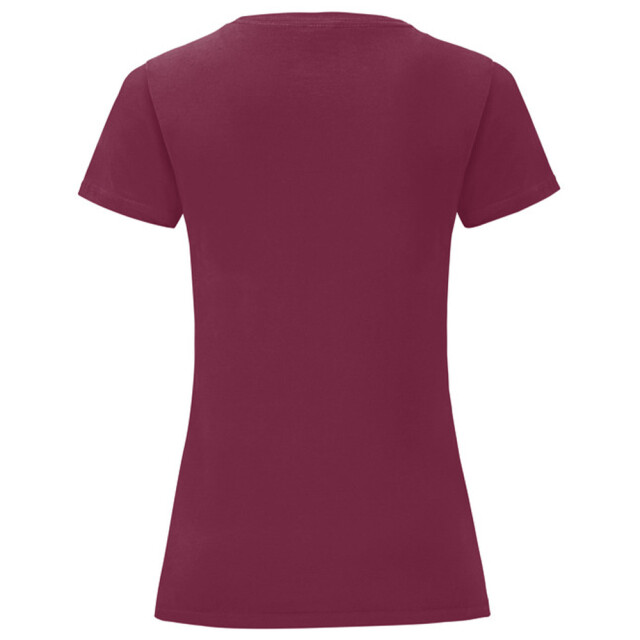 Fruit of the Loom Dames iconic combed cotton t-shirt UTLT5720_burgundy large