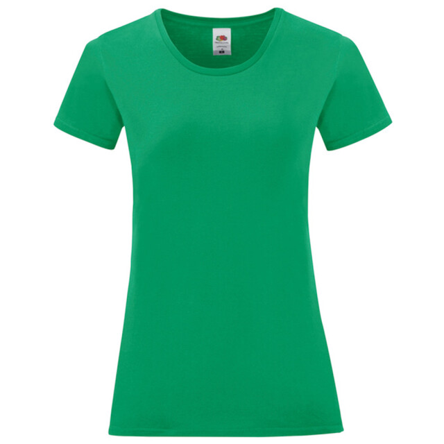 Fruit of the Loom Dames iconic combed cotton t-shirt UTLT5720_kellygreen large