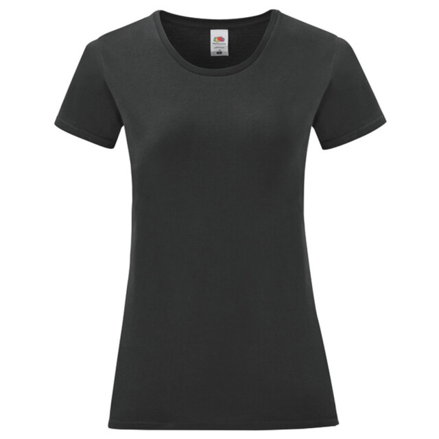 Fruit of the Loom Dames iconic combed cotton t-shirt UTLT5720_black large