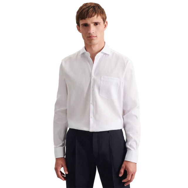 Seidensticker Heren oxford normaal overhemd met lange mouwen UTLT5534_white large
