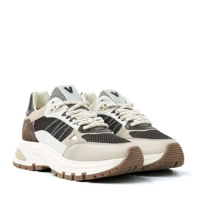 VIA VAI Liz dae lame combi chocolate lage sneakers dames 60048-15-1327 large