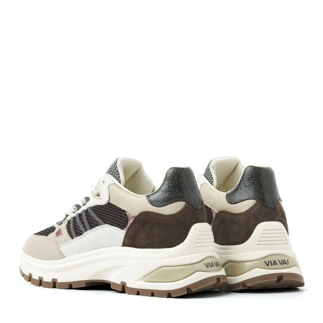 VIA VAI Liz dae lame combi chocolate lage sneakers dames 60048-15-1327 large