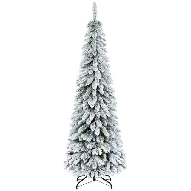 Homcom Kunstkerstboom smal met sneeuw 180 cm Ø74 cm 3274595 large