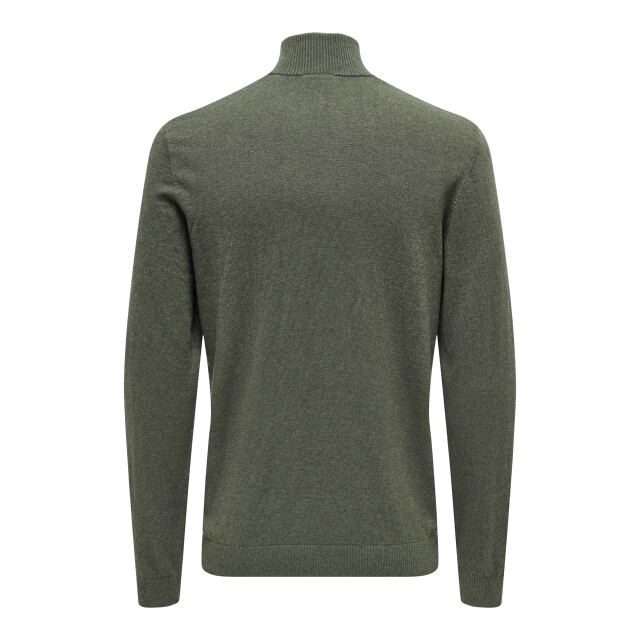 Only & Sons Onsloui reg 12 mel half zip knit no 22030094 large
