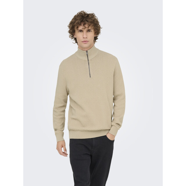 Only & Sons Onsmace reg 12 herringbon half zip 22033301 large