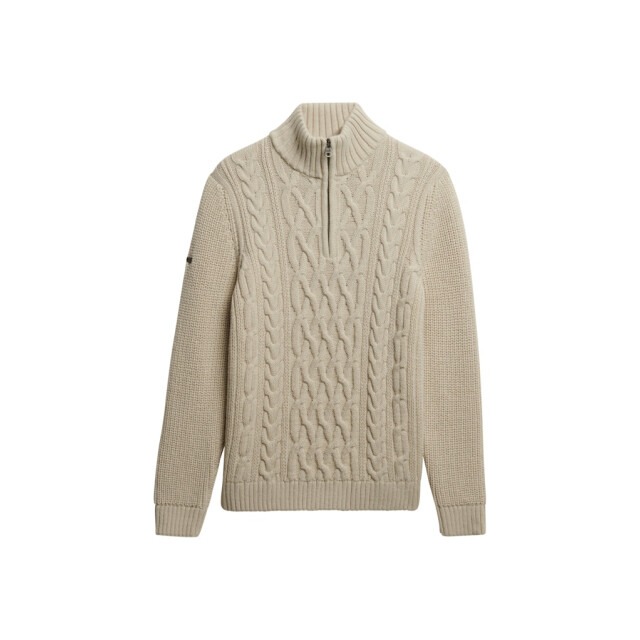 Superdry Gebreide cable trui zip ecru 5219.03.0003 large