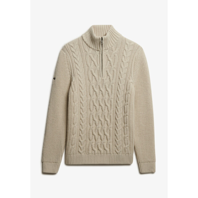 Superdry Gebreide cable trui zip ecru 5219.03.0003 large