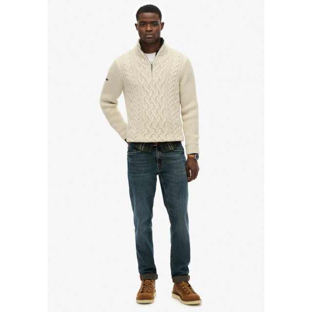 Superdry Gebreide cable trui zip ecru 5219.03.0003 large