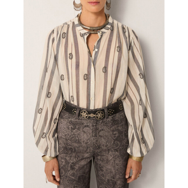 Maison Hotel Perla blouse ivory paisley Perla blouse large