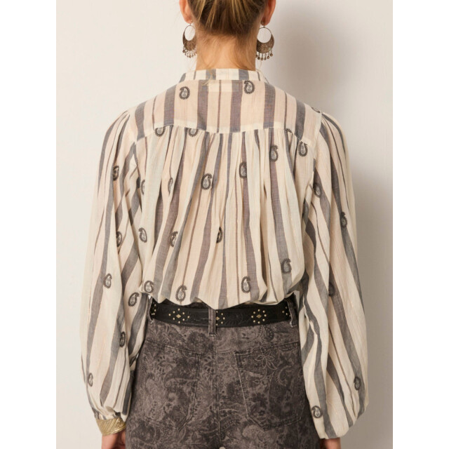 Maison Hotel Perla blouse ivory paisley Perla blouse large