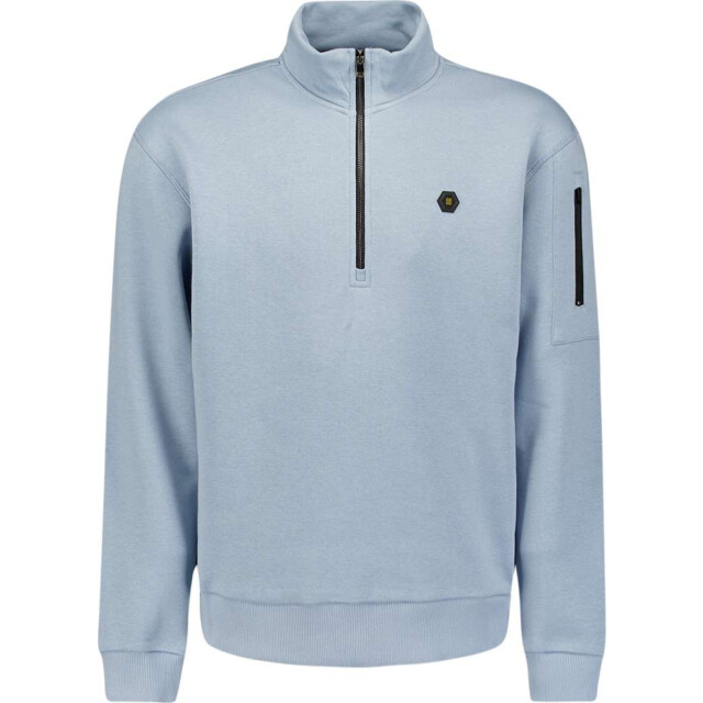 No Excess Sweater half zip brushed dusty blue 29130851-138 large
