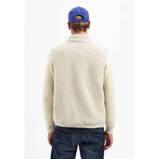 No Excess Sweater vest full zip teddy sleeve sand 29100922-015 large