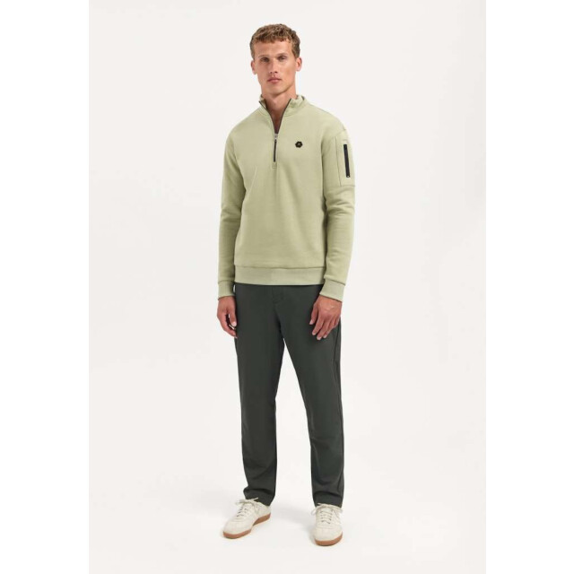 No Excess Sweater half zip brushed light moss 29130851-197 large