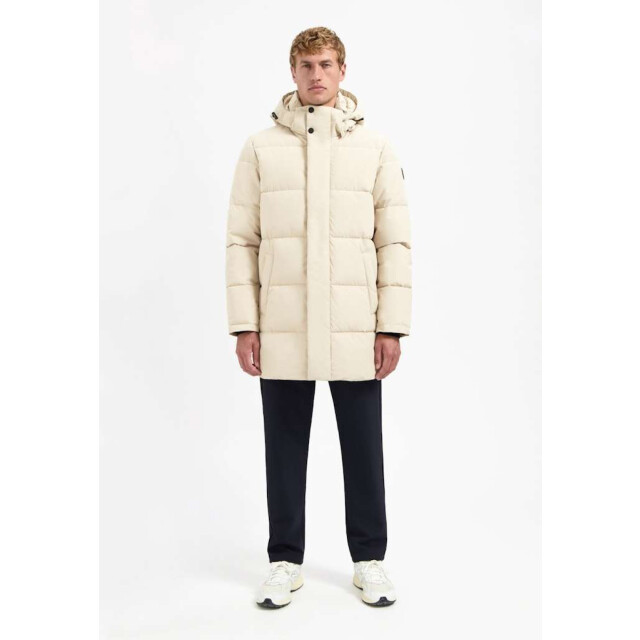 No Excess Jacket long parka hood padded cream 29630921-016 large