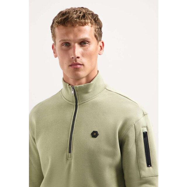 No Excess Sweater half zip brushed light moss 29130851-197 large