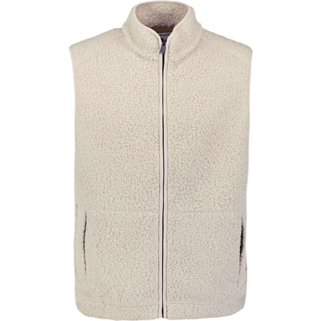 No Excess Sweater vest full zip teddy sleeve sand 29100922-015 large