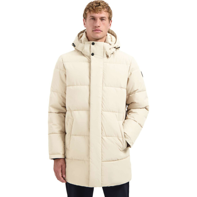 No Excess Jacket long parka hood padded cream 29630921-016 large